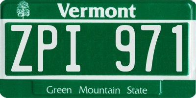 VT license plate ZPI971