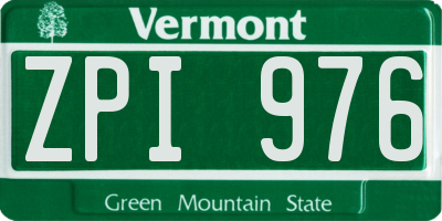 VT license plate ZPI976