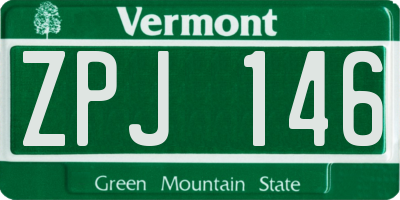 VT license plate ZPJ146