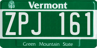VT license plate ZPJ161