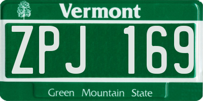 VT license plate ZPJ169
