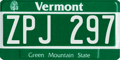 VT license plate ZPJ297