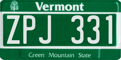 VT license plate ZPJ331