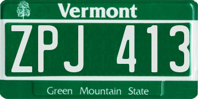 VT license plate ZPJ413