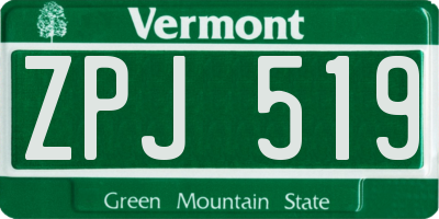 VT license plate ZPJ519