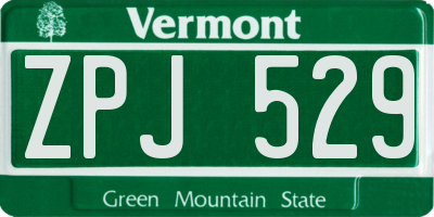 VT license plate ZPJ529