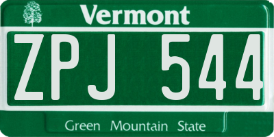VT license plate ZPJ544
