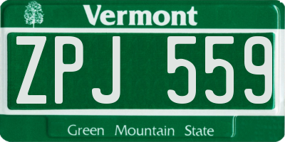 VT license plate ZPJ559