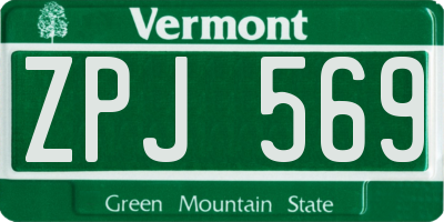 VT license plate ZPJ569