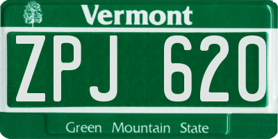 VT license plate ZPJ620