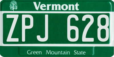 VT license plate ZPJ628