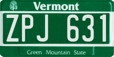 VT license plate ZPJ631