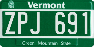 VT license plate ZPJ691