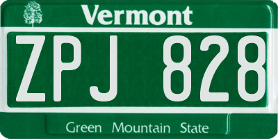 VT license plate ZPJ828