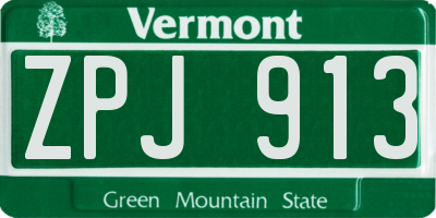 VT license plate ZPJ913
