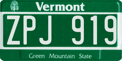 VT license plate ZPJ919