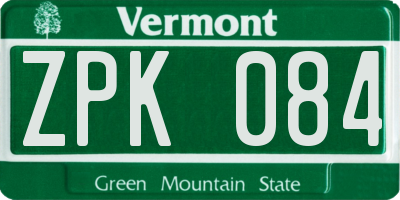 VT license plate ZPK084
