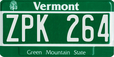 VT license plate ZPK264