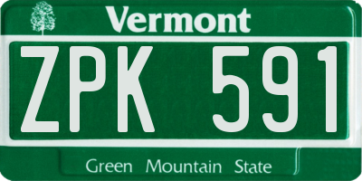 VT license plate ZPK591