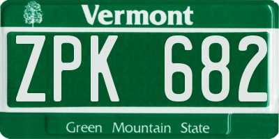 VT license plate ZPK682