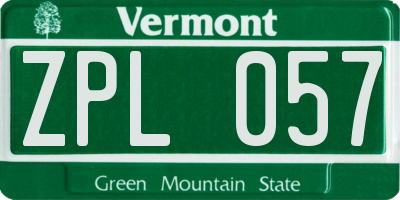 VT license plate ZPL057