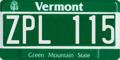 VT license plate ZPL115