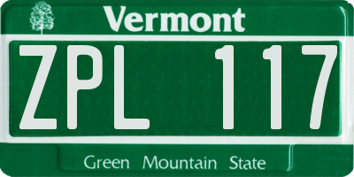 VT license plate ZPL117