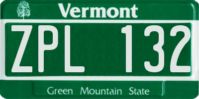 VT license plate ZPL132