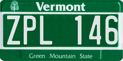 VT license plate ZPL146