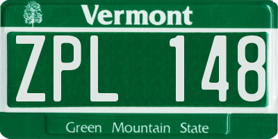 VT license plate ZPL148