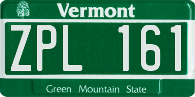 VT license plate ZPL161