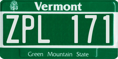 VT license plate ZPL171