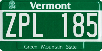 VT license plate ZPL185