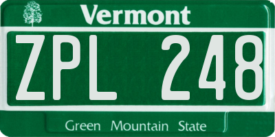 VT license plate ZPL248