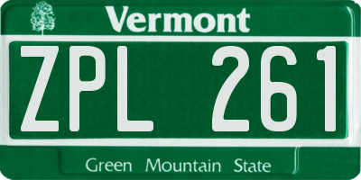 VT license plate ZPL261