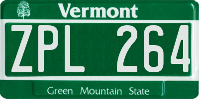 VT license plate ZPL264