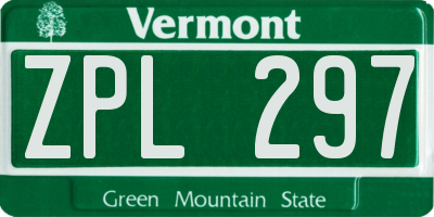 VT license plate ZPL297