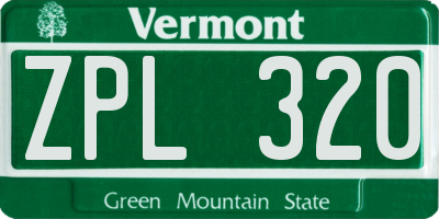 VT license plate ZPL320