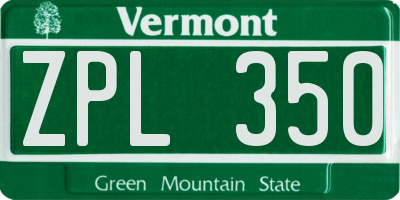 VT license plate ZPL350