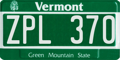 VT license plate ZPL370