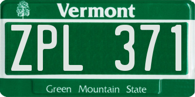 VT license plate ZPL371