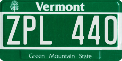 VT license plate ZPL440