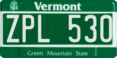 VT license plate ZPL530