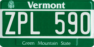 VT license plate ZPL590