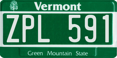 VT license plate ZPL591