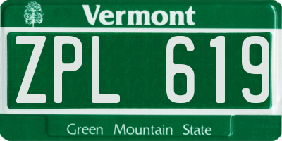 VT license plate ZPL619