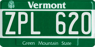 VT license plate ZPL620