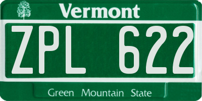 VT license plate ZPL622