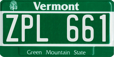 VT license plate ZPL661