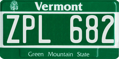VT license plate ZPL682